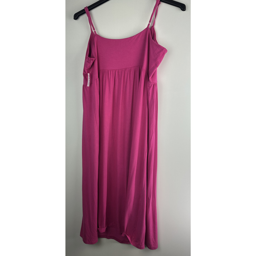NWT Old Navy Fit & Flare Cami Midi Dress Polarized Pink Stretch Plus Size 2X - Picture 9 of 11